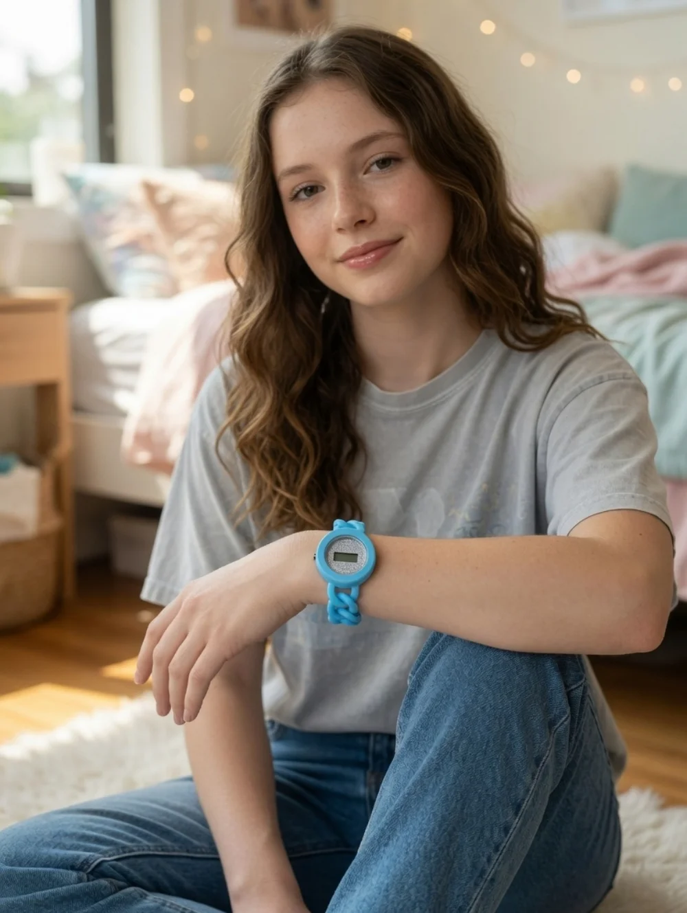 NEW Avon Blue Silicone Chain-Link Digital Watch for Kids
